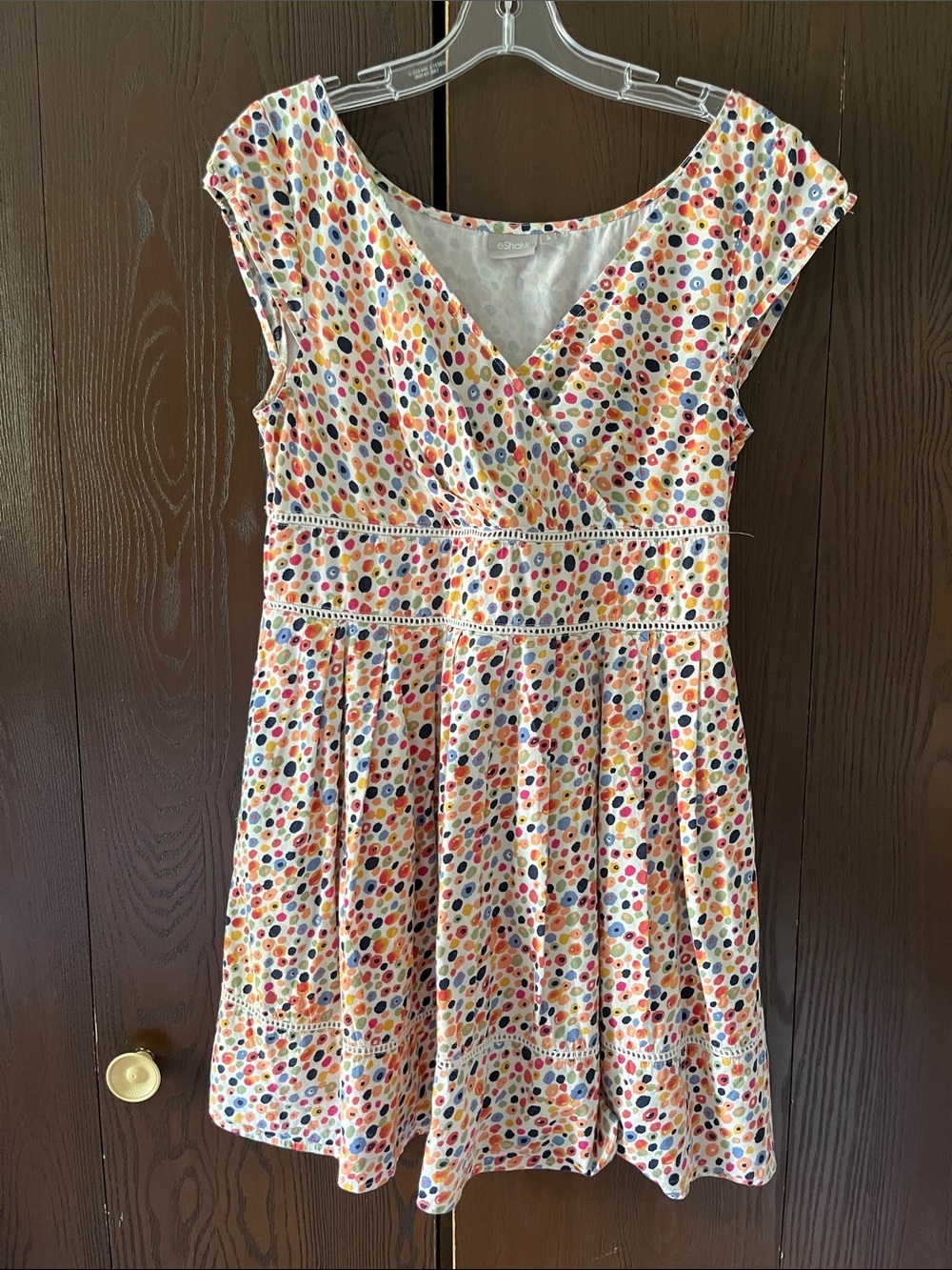 E Shakti small capped sleeved summer dress. Size L/14
